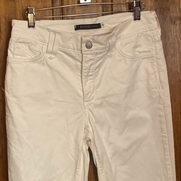 NYDJ white straight leg Ankle Chino Pant Jean spandex stretch slimming sz 6 - Picture 5 of 9